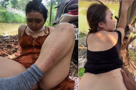 Sex Việt lén chịch vợ bạn bên bờ mương